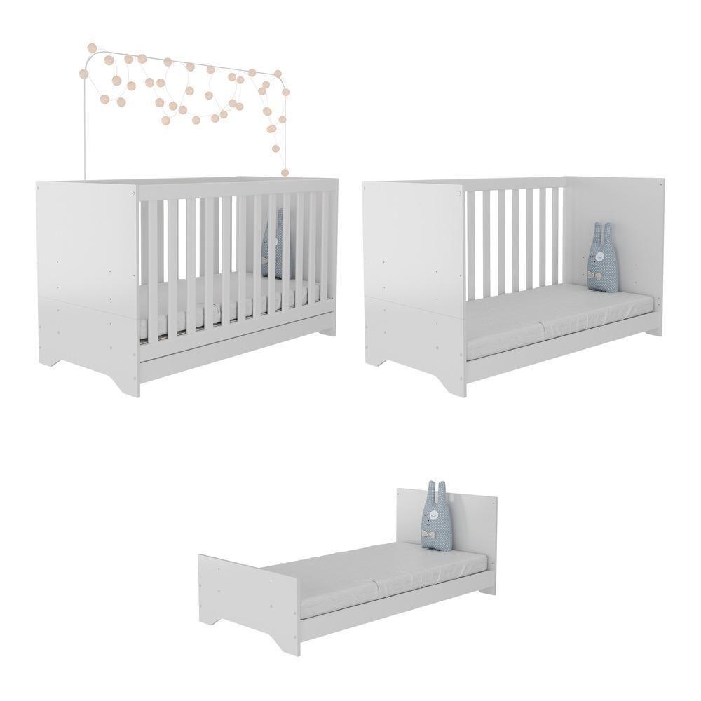 Berço 3 Em 1 com Colchão Incluso Multimóveis Mp0527c Branco - 4