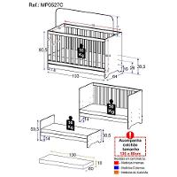 Berço 3 Em 1 com Colchão Incluso Multimóveis Mp0527c Branco - 5