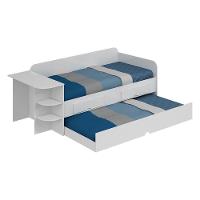 Sofá Cama Helena Branco Com Escrivaninha E Colchões Supreme D33 - Permóbili Baby Branco - 1