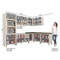 Cozinha Completa De Canto 8 Peças Connect Off White Com Torre Quente 2 Fornos - Móveis Henn Off White - 4