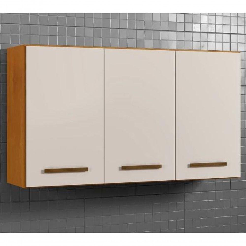 Armário Aéreo Etios 3 Portas Kaiki Móveis - Nature/off - 1