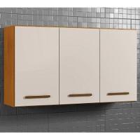 Armário Aéreo Etios 3 Portas Kaiki Móveis - Nature/off - 1