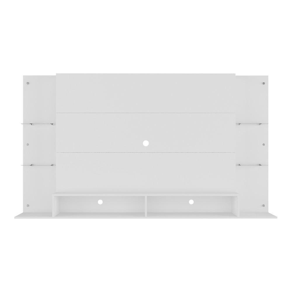 Painel Tv 60" Com Suporte E Prateleiras De Vidro Brasil Multimóveis Br3071 Branco - 2