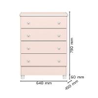 Dormitório Doce Sonho 2 Portas, Cômoda 4 Gavetas E Berço Rosa Acetinado Com Rodízio E Colchão D18 - Qmovi Rosa Acetinado - 5