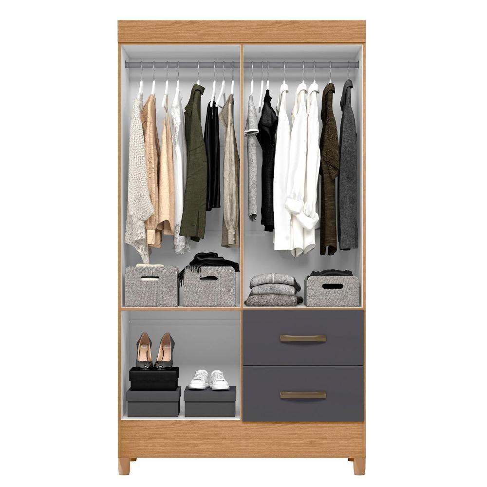 Guarda Roupa Mobi 4 Portas E 2 Gavetas Freijó/titanium - Móveis Albatroz Freijó/titanium - 3