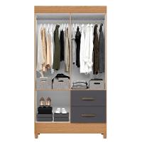 Guarda Roupa Mobi 4 Portas E 2 Gavetas Freijó/titanium - Móveis Albatroz Freijó/titanium - 3