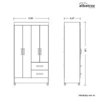 Guarda Roupa Mobi 4 Portas E 2 Gavetas Freijó/titanium - Móveis Albatroz Freijó/titanium - 4
