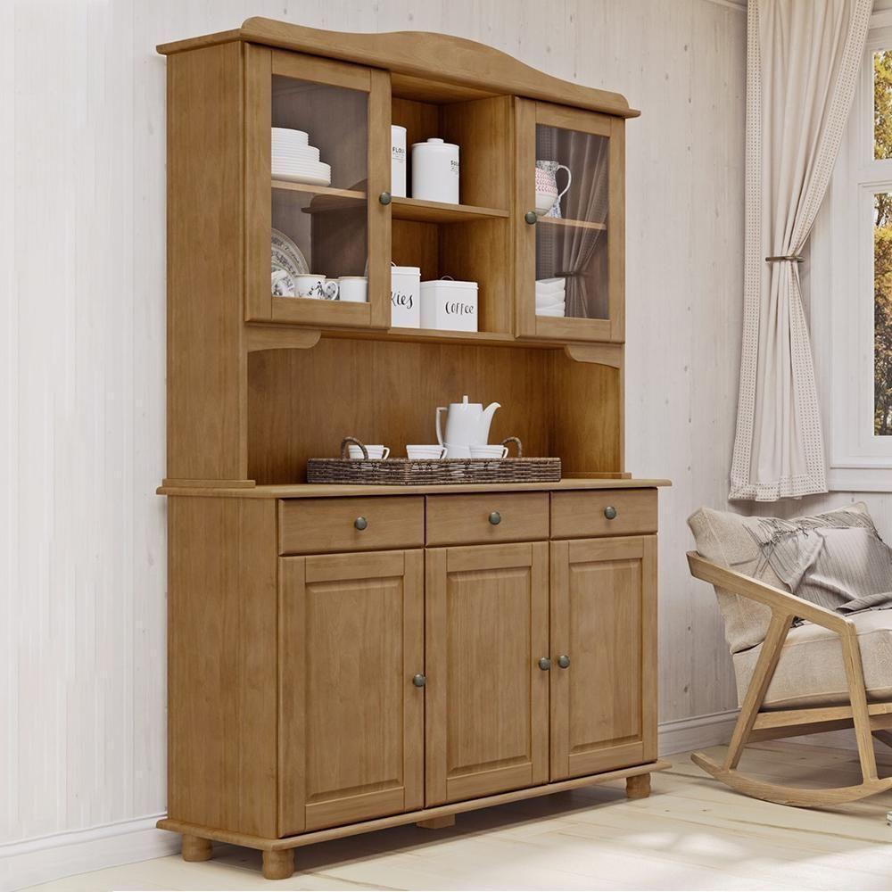 Cristaleira Rubi 5 Portas E 3 Gavetas Freijó - Finestra Móveis Freijó - 2