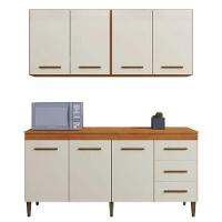 Cozinha Completa Atenas 7 Portas 3 Gavetas Kaiki Móveis - Nature/off - 2