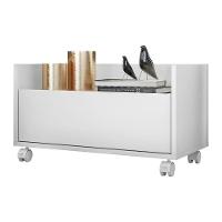 Mesa De Cabeceira 60Cm Com Rodízios Multimóveis V3629 Branca Branco - 1