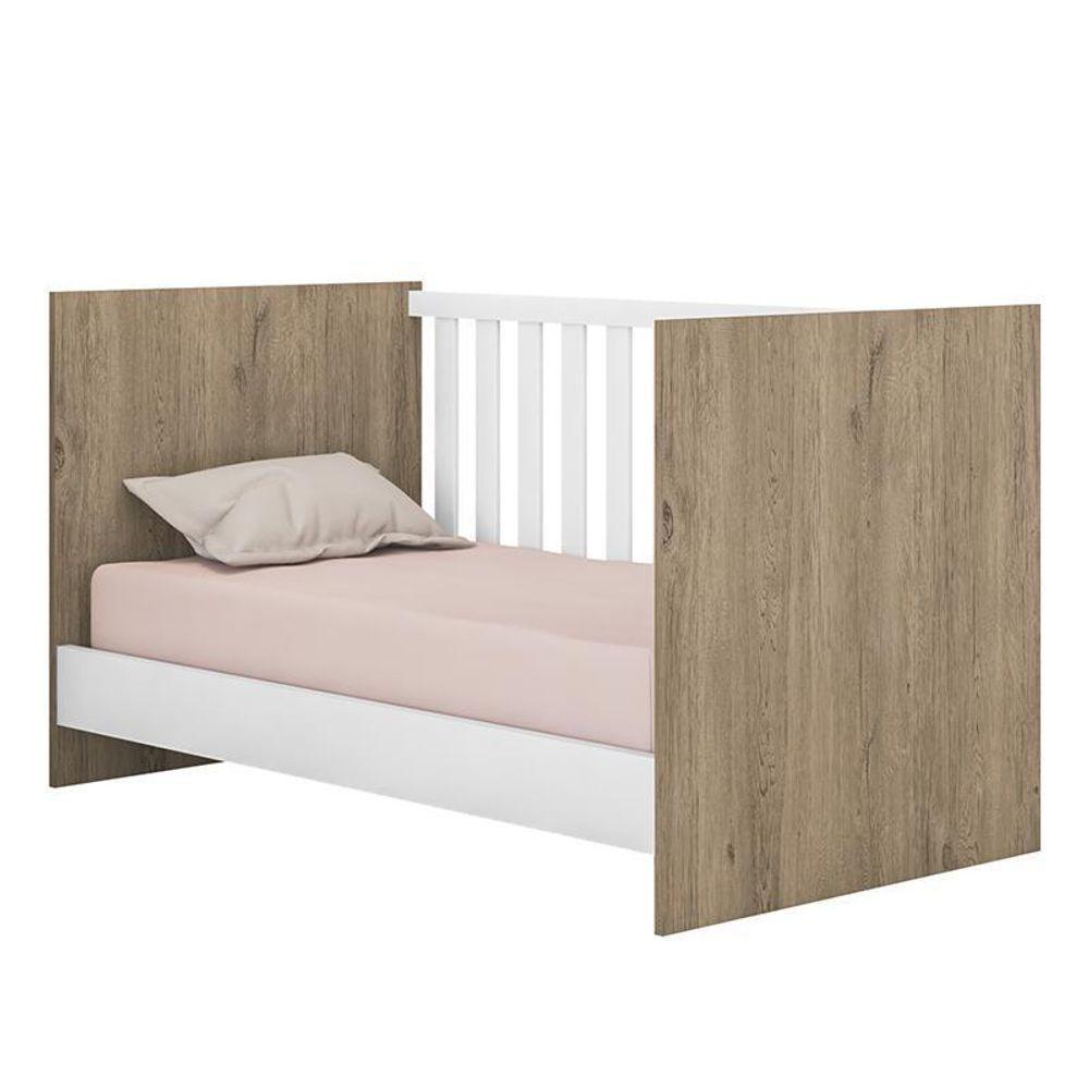 Berço Mini Cama Doce Sonho Carvalho/branco Com Colchão Supreme - Qmovi Carvalho/branco - 4