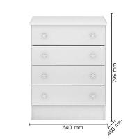 Dormitório Doce Sonho 3 Portas, Cômoda 4 Gavetas E Berço Mini Cama Branco Com Colchão - Qmovi Branco