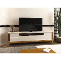 Rack Para Tv Até 75 Polegadas 2 Portas 2 Gavetas Morgan Off White E Cedro Naturale 220cm - 8