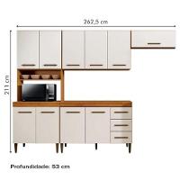 Cozinha Completa Atenas 10 Portas 3 Gavetas Kaiki Móveis - Nature/off - 4