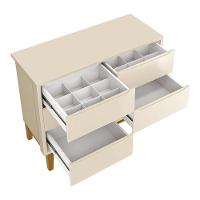 Jogo De Quarto Infantil Classic Cômoda 6 Gavetas E Berço Areia Fosco Com Pés Amadeirado - Reller Móveis Areia Fosco - 3