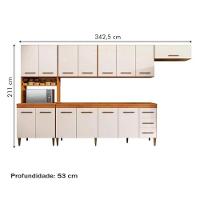 Cozinha Completa Atenas 14 Portas 3 Gavetas Kaiki Móveis - Nature/off - 3