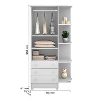 Dormitório Doce Sonho Guarda Roupa, Cômoda Trocador, Berço Branco Com Rodízio E Colchão Baby Physical - Qmovi Branco - 3