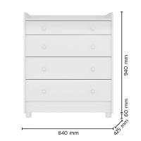 Dormitório Doce Sonho Guarda Roupa, Cômoda Trocador, Berço Branco Com Rodízio E Colchão Baby Physical - Qmovi Branco