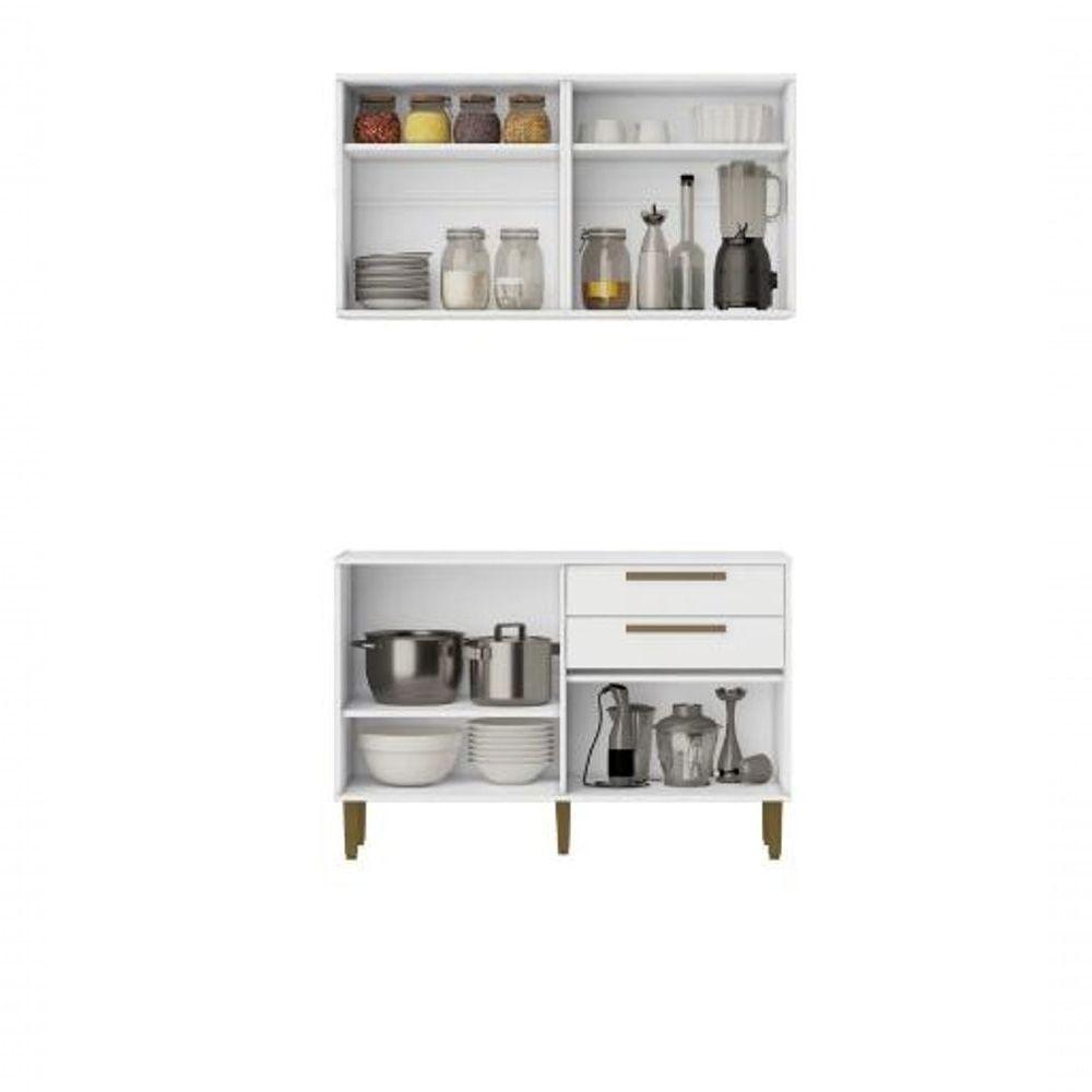 Cozinha Lorena 7 Portas 2 Gavetas Kaiki Móveis - Branco - 3