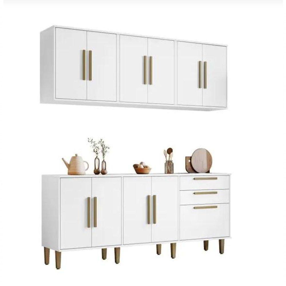 Cozinha Completa 11 Portas 2 Gavetas Lorena Kaiki Móveis - Branco - 2