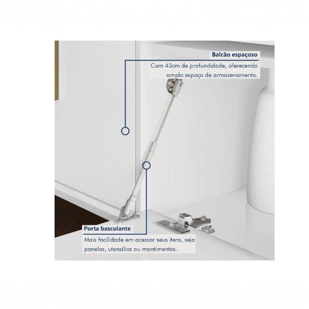 Cozinha Completa 11 Portas 2 Gavetas Lorena Kaiki Móveis - Branco - 4