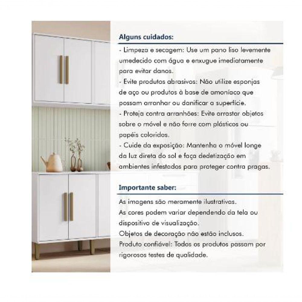 Cozinha Completa 11 Portas 2 Gavetas Lorena Kaiki Móveis - Branco - 7