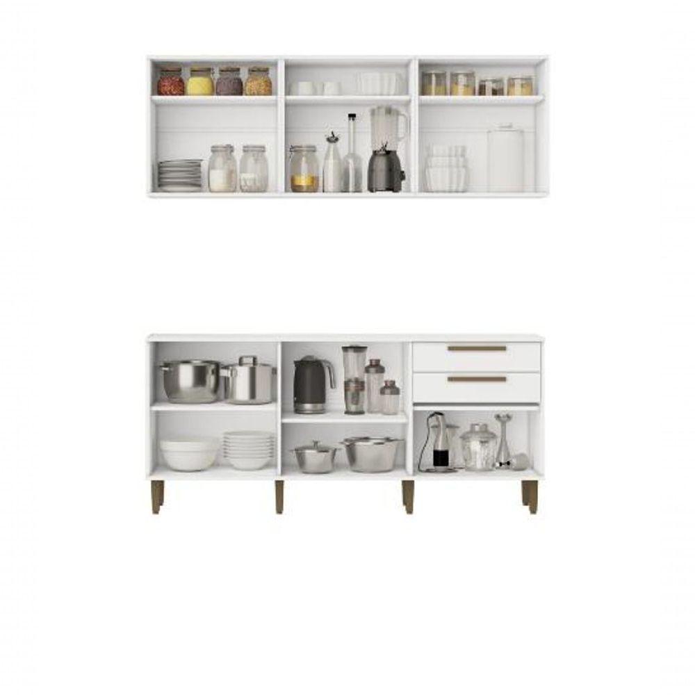 Cozinha Completa 11 Portas 2 Gavetas Lorena Kaiki Móveis - Branco - 8