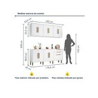 Cozinha Completa 11 Portas 2 Gavetas Lorena Kaiki Móveis - Branco - 3