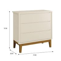 Dormitório Infantil Classic 3 Portas, Cômoda 3 Gavetas E Berço Areia Fosco Com Pés Amadeirado - Reller Móveis Areia Fosco - 7