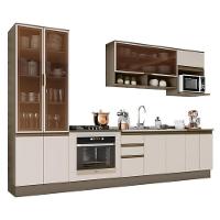 Cozinha Completa 7 Peças Connect Duna/cristal Com Cristaleira E Rodapé - Móveis Henn Duna/cristal - 1