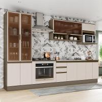 Cozinha Completa 7 Peças Connect Duna/cristal Com Cristaleira E Rodapé - Móveis Henn Duna/cristal - 2