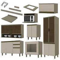 Cozinha Completa 7 Peças Connect Duna/cristal Com Cristaleira E Rodapé - Móveis Henn Duna/cristal - 3