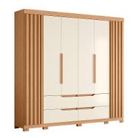 Guarda Roupa Casal Doble 4 Portas E 4 Gavetas Freijó/off White - Móveis Albatroz Freijó/off White - 1