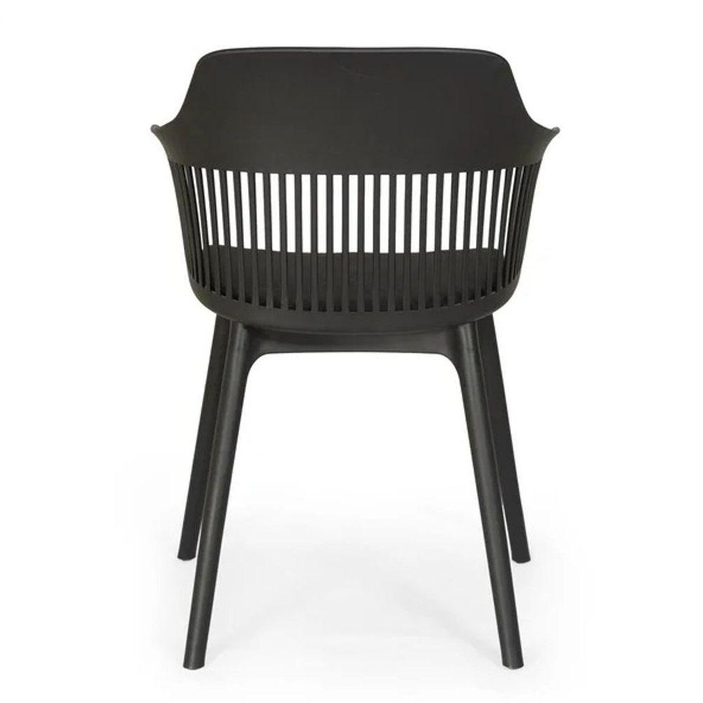 Cadeira Marcela Estofada Moderna Resistente Polipropileno Sala Jantar Cozinha - Preto - 3