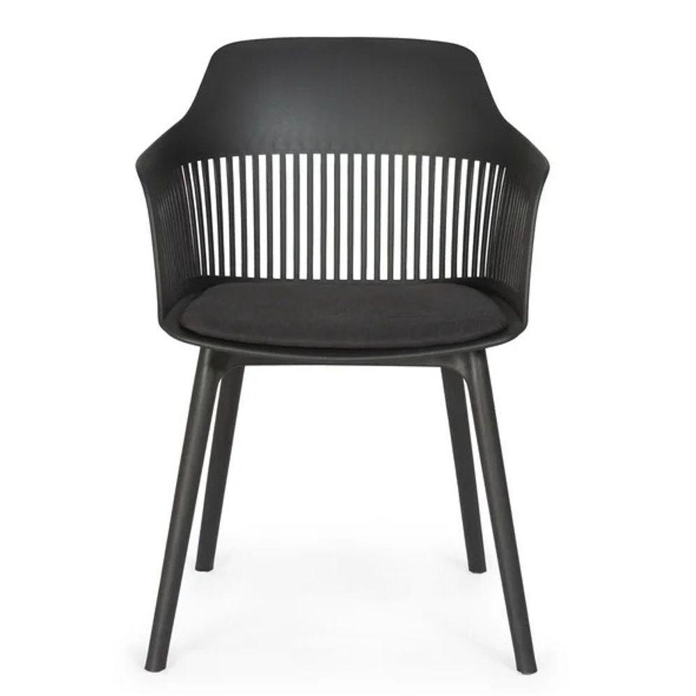 Cadeira Marcela Estofada Moderna Resistente Polipropileno Sala Jantar Cozinha - Preto - 5