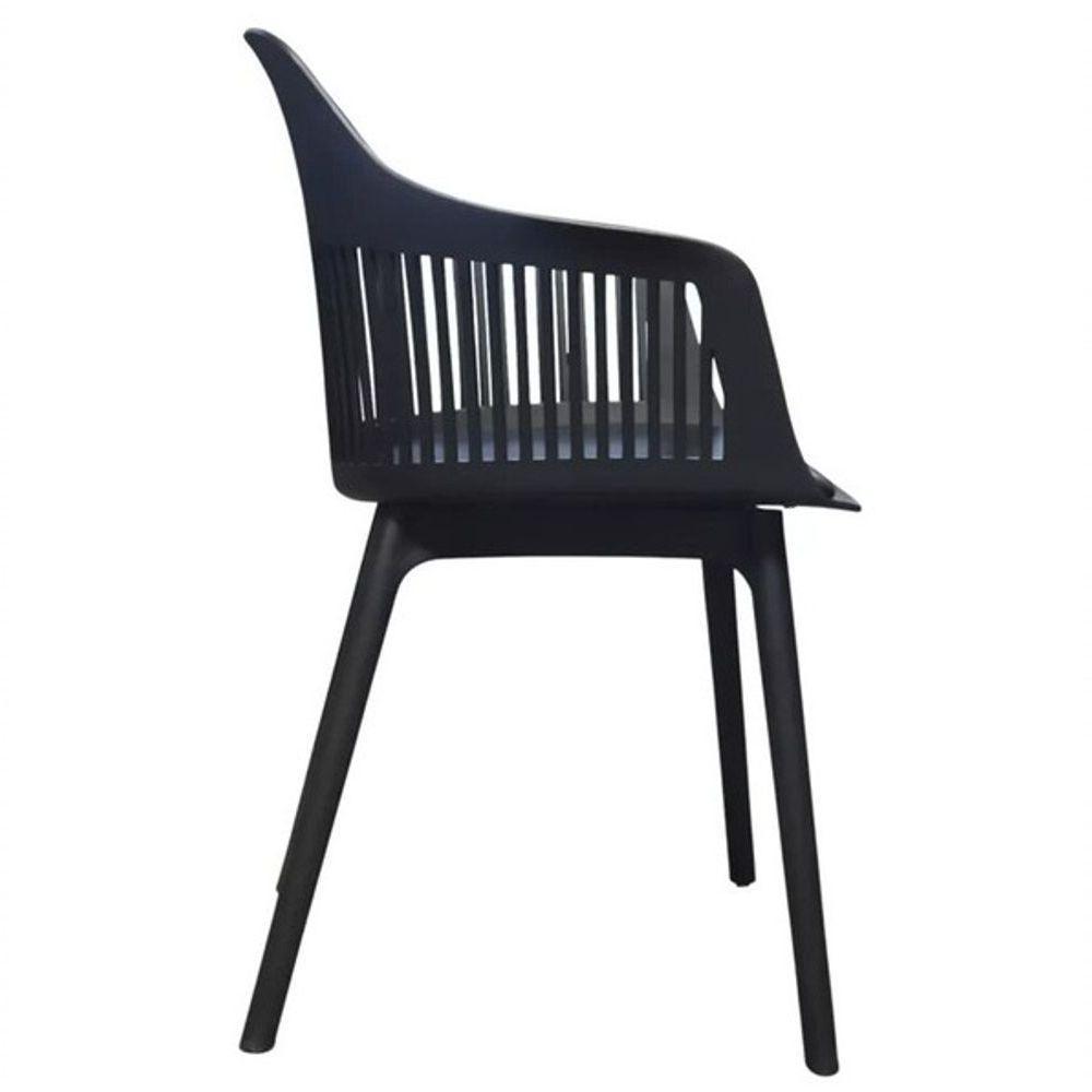 Cadeira Marcela Estofada Moderna Resistente Polipropileno Sala Jantar Cozinha - Preto - 6