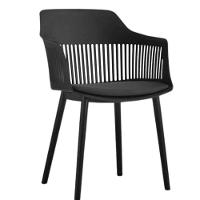 Cadeira Marcela Estofada Moderna Resistente Polipropileno Sala Jantar Cozinha - Preto - 1