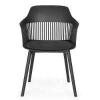 Cadeira Marcela Estofada Moderna Resistente Polipropileno Sala Jantar Cozinha - Preto - 5