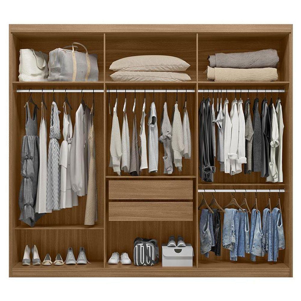 Guarda Roupa Casal Dalila 32211pe Amendola Off White Flex Com Pés - Demóbile - 3