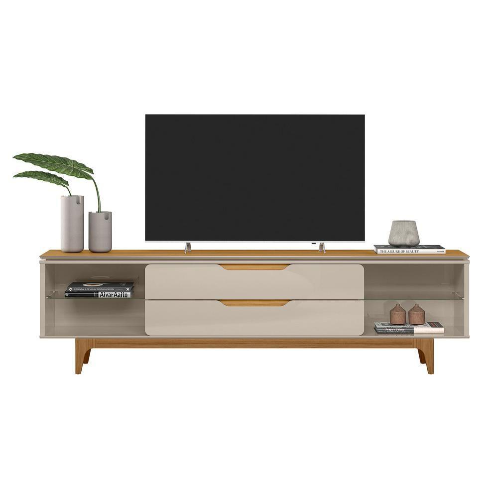 Rack Para Tv Até 75 Polegadas 2 Gavetas Los Angeles Tauari E Off White 218cm - 1
