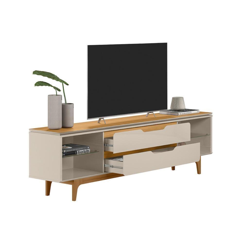 Rack Para Tv Até 75 Polegadas 2 Gavetas Los Angeles Tauari E Off White 218cm - 7