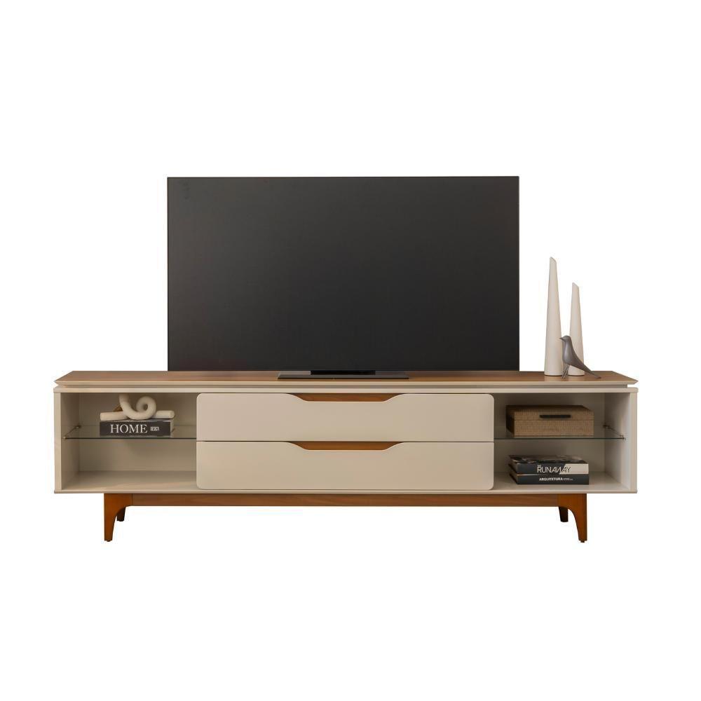 Rack Para Tv Até 75 Polegadas 2 Gavetas Los Angeles Tauari E Off White 218cm - 8
