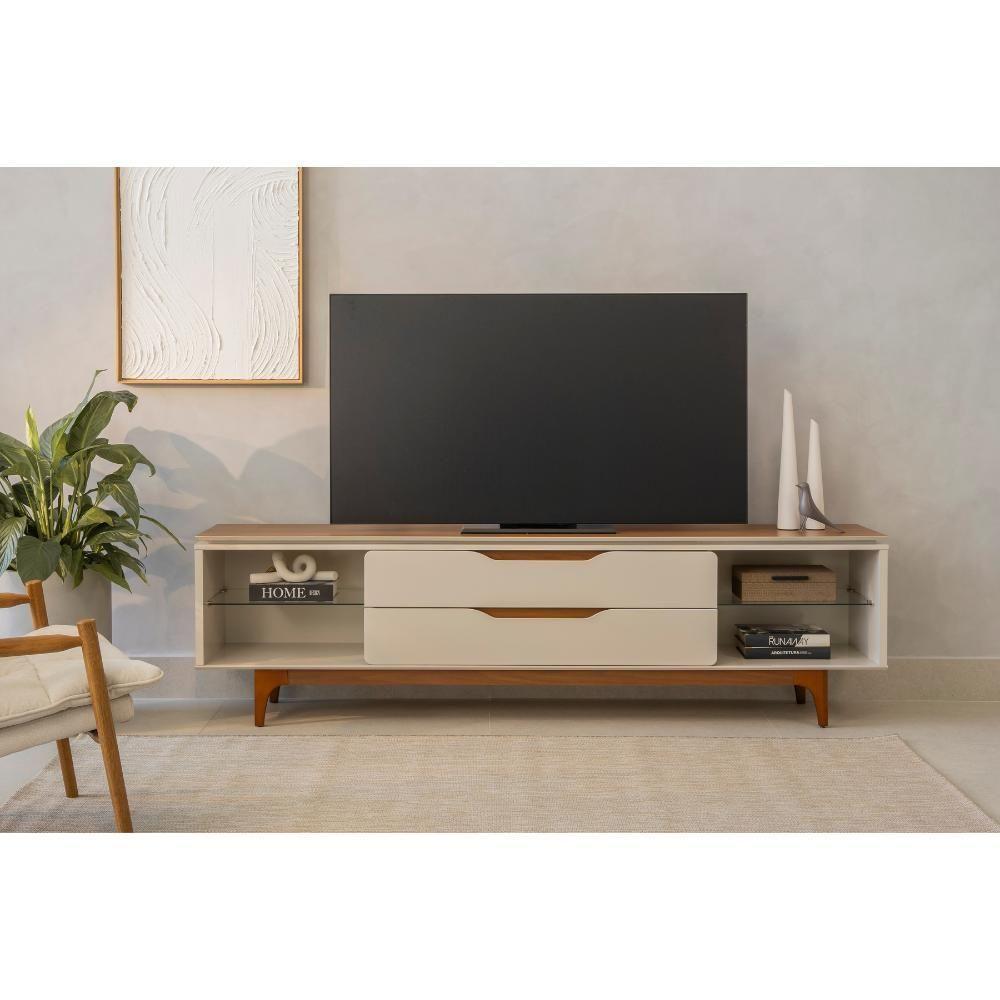 Rack Para Tv Até 75 Polegadas 2 Gavetas Los Angeles Tauari E Off White 218cm - 9