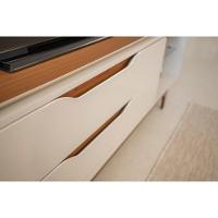 Rack Para Tv Até 75 Polegadas 2 Gavetas Los Angeles Tauari E Off White 218cm