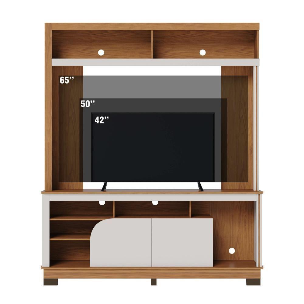 Estante Home Para Tv Até 65 Polegadas 2 Portas Belaya Freijó E Off White - 3