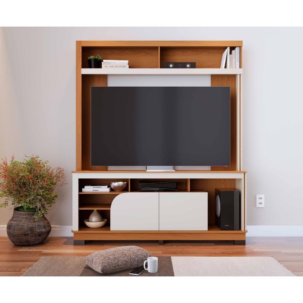 Estante Home Para Tv Até 65 Polegadas 2 Portas Belaya Freijó E Off White - 7