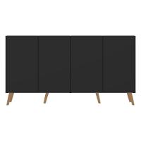Aparador Buffet Retrô Multimóveis 4 Portas Preto/natural - 1