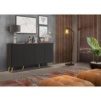 Aparador Buffet Retrô Multimóveis 4 Portas Preto/natural - 3