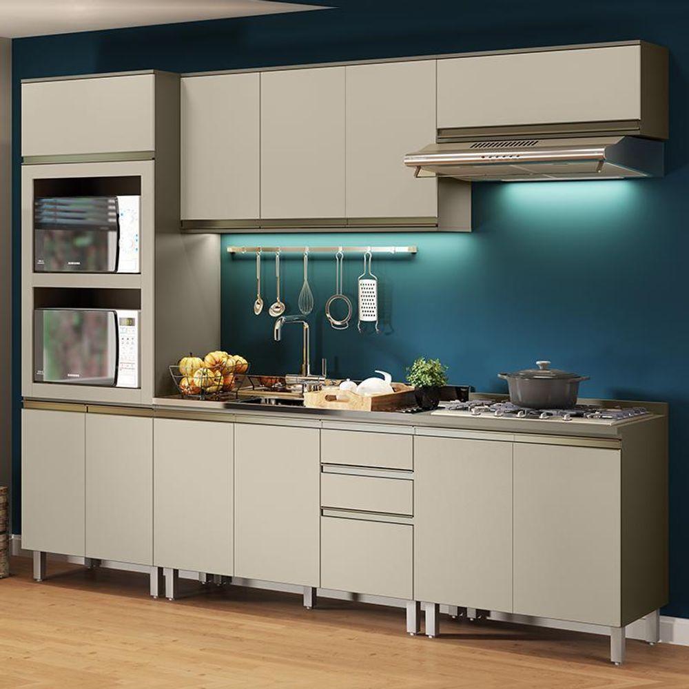 Cozinha Modulada Connect 5 Peças Duna/cristal Com Torre Quente 2 Fornos - Móveis Henn Duna/cristal - 2