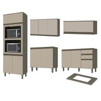 Cozinha Modulada Connect 5 Peças Duna/cristal Com Torre Quente 2 Fornos - Móveis Henn Duna/cristal - 3